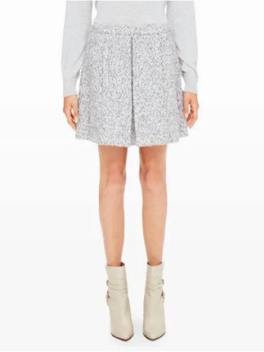 Club Monaco Gray Textured Circle Skirt